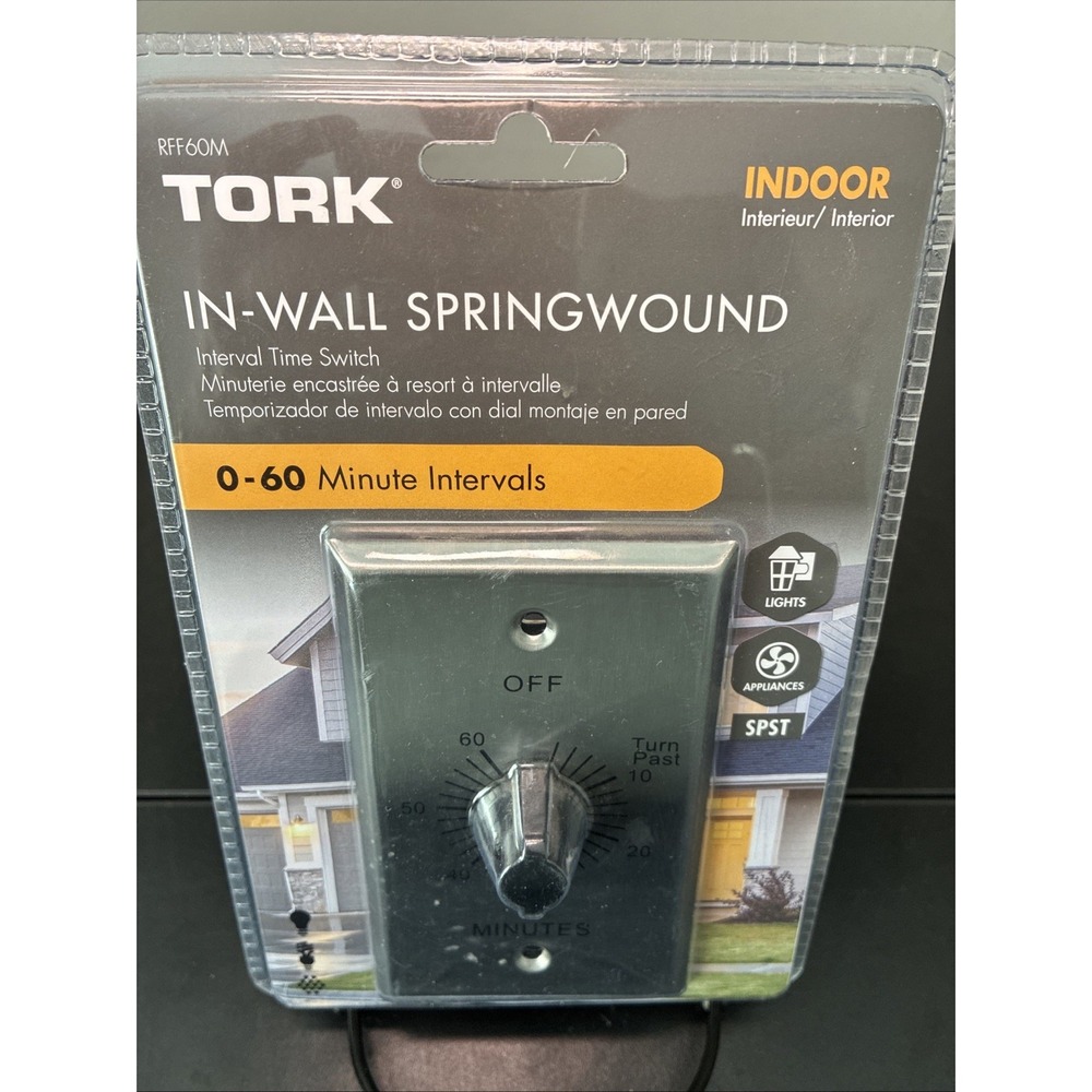 Tork In-Wall Interval Timer Switch 0-60 Minutes SpringWound RFF60M Indoor (NEW)